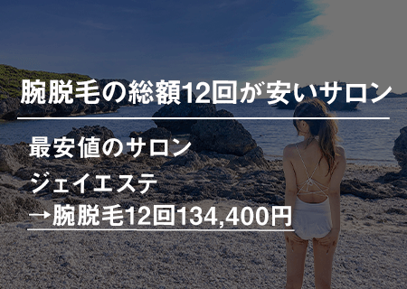 腕脱毛の総額(12回コース)が安いサロン