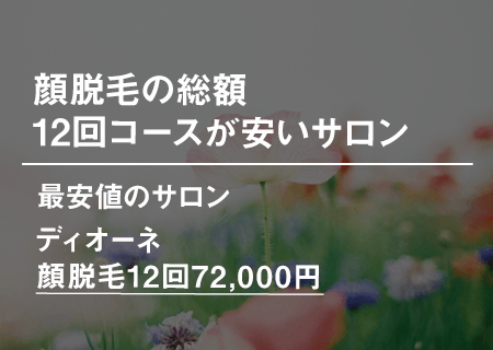 顔脱毛の総額(12回料金)が安いサロン