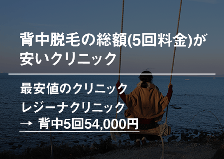 背中脱毛の総額(5回料金)が安いクリニック